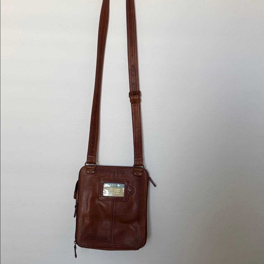 Fossil, vintage Brown Leather Crossbody Bag - Picture 9 of 10